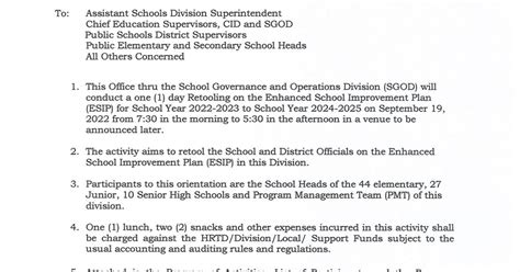 DM NO. 613, S. 2022 SUBMISSION OF VALIDATED .